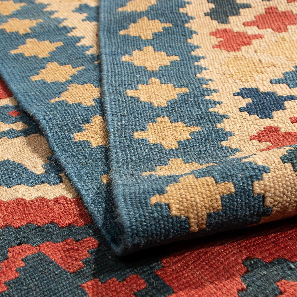 Alfombra Kelim - Oriental - 217 x 142 cm - rojo oscuro