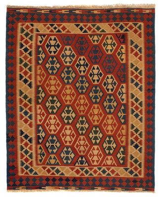 Alfombra Kelim - Oriental - 181 x 155 cm - rojo oscuro