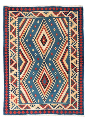 Alfombra Kelim - Oriental - 193 x 152 cm - azul