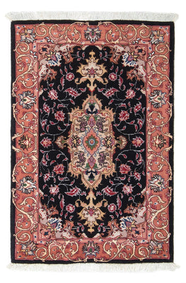 Alfombra Persa - Tabriz - Real - 91 x 61 cm - azul oscuro