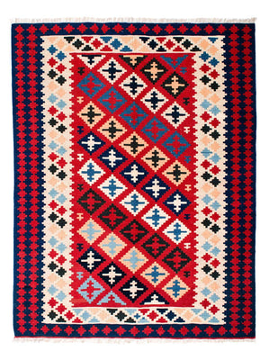 Alfombra Kelim - Oriental - 202 x 153 cm - rojo