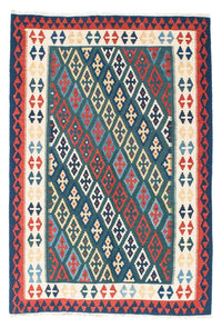 Alfombra Kelim - Oriental - 193 x 131 cm - azul