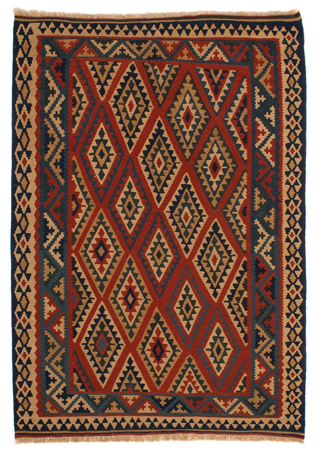 Alfombra Kelim - Oriental - 213 x 165 cm - rojo oscuro