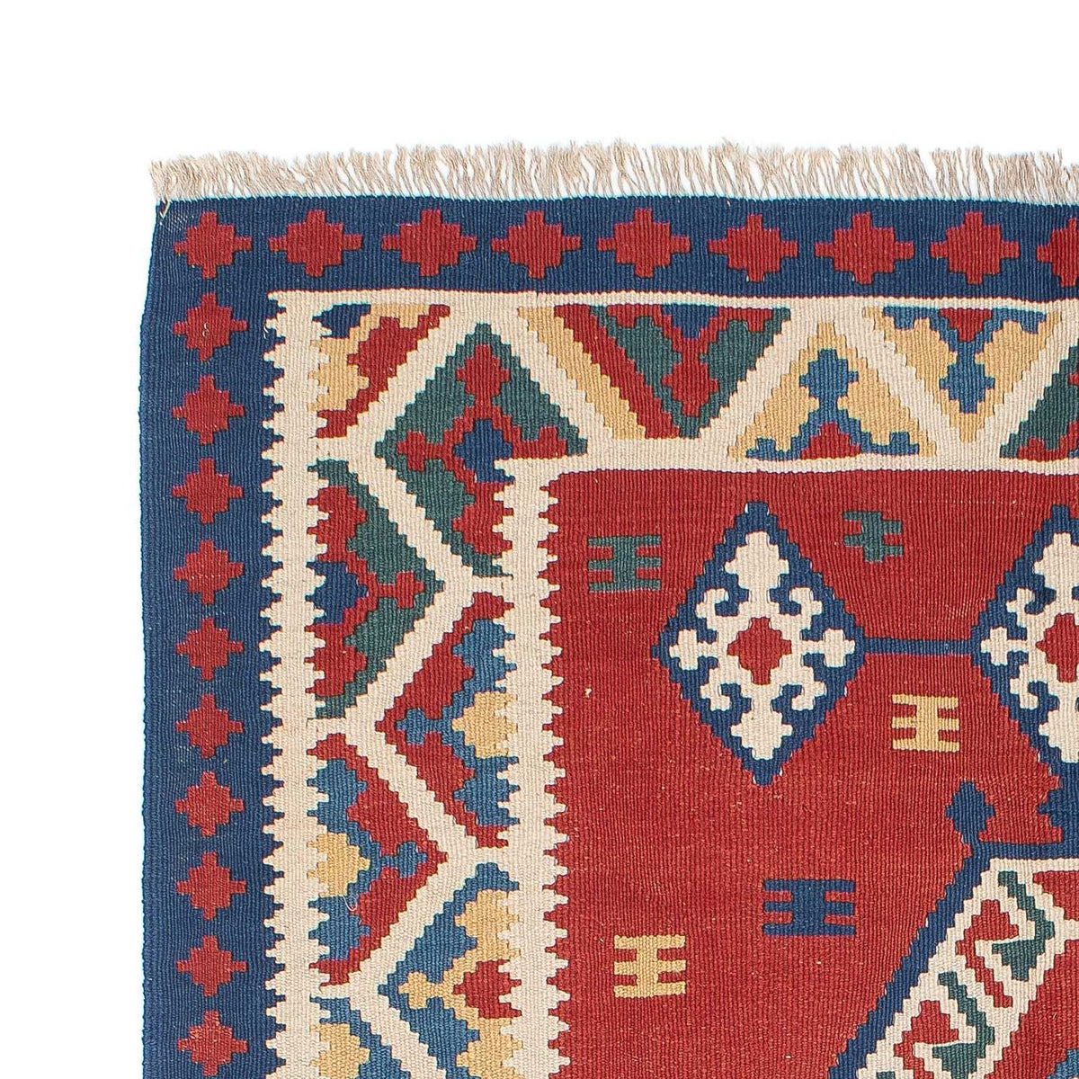 Alfombra Kelim - Oriental - 222 x 146 cm - rojo oscuro