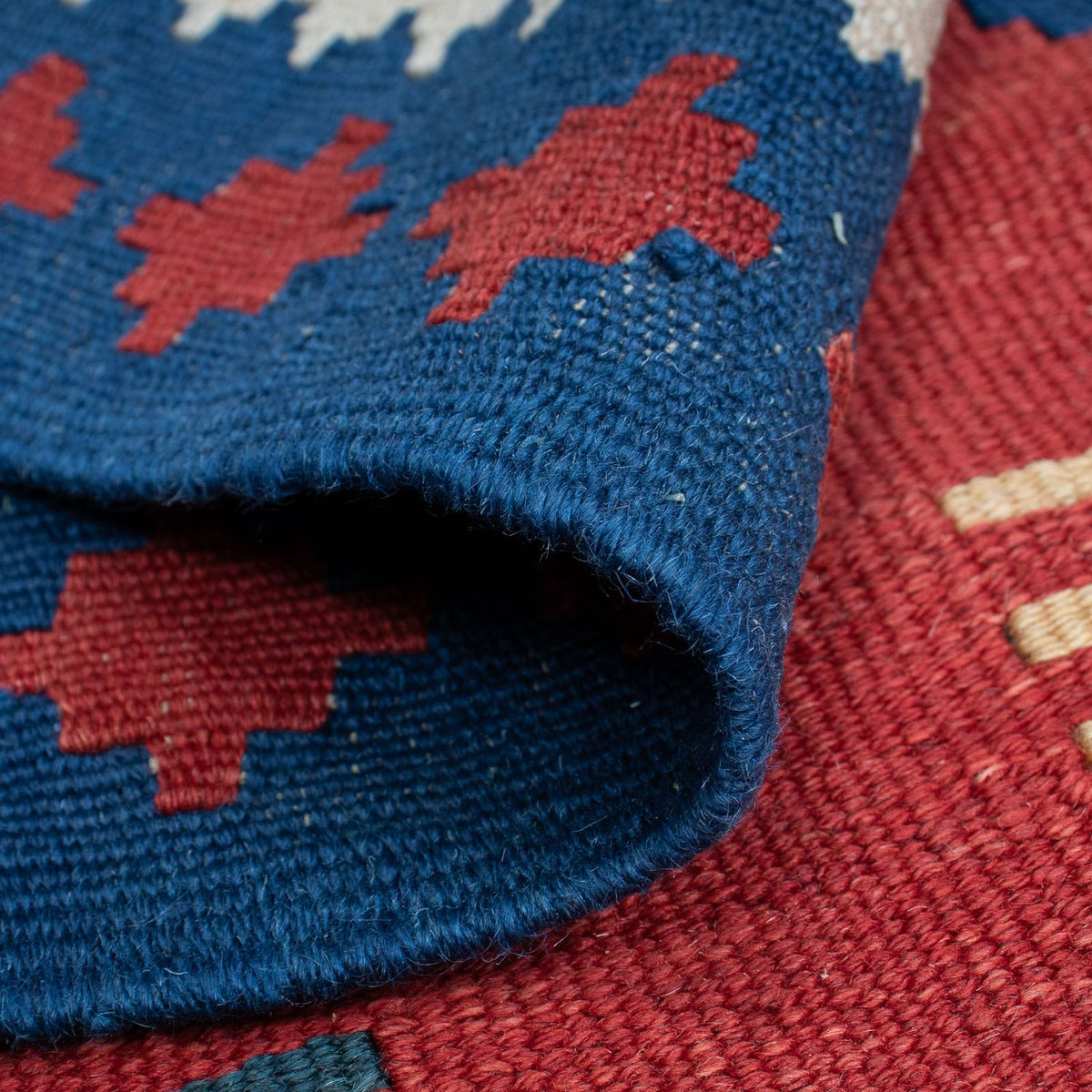 Alfombra Kelim - Oriental - 222 x 146 cm - rojo oscuro