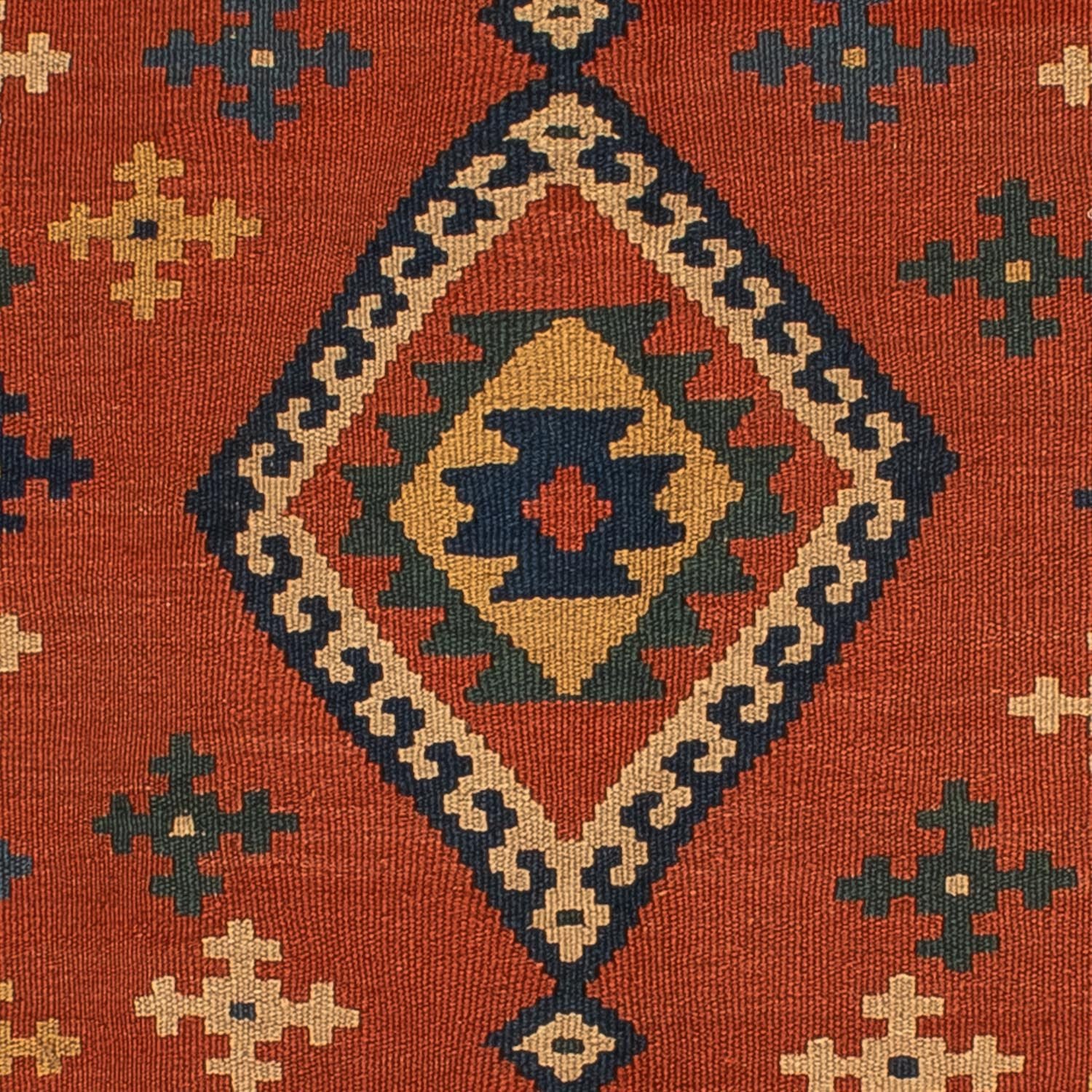 Alfombra Kelim - Oriental - 198 x 138 cm - rojo oscuro