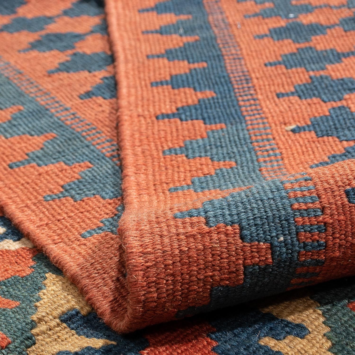 Alfombra Kelim - Oriental - 198 x 138 cm - rojo oscuro