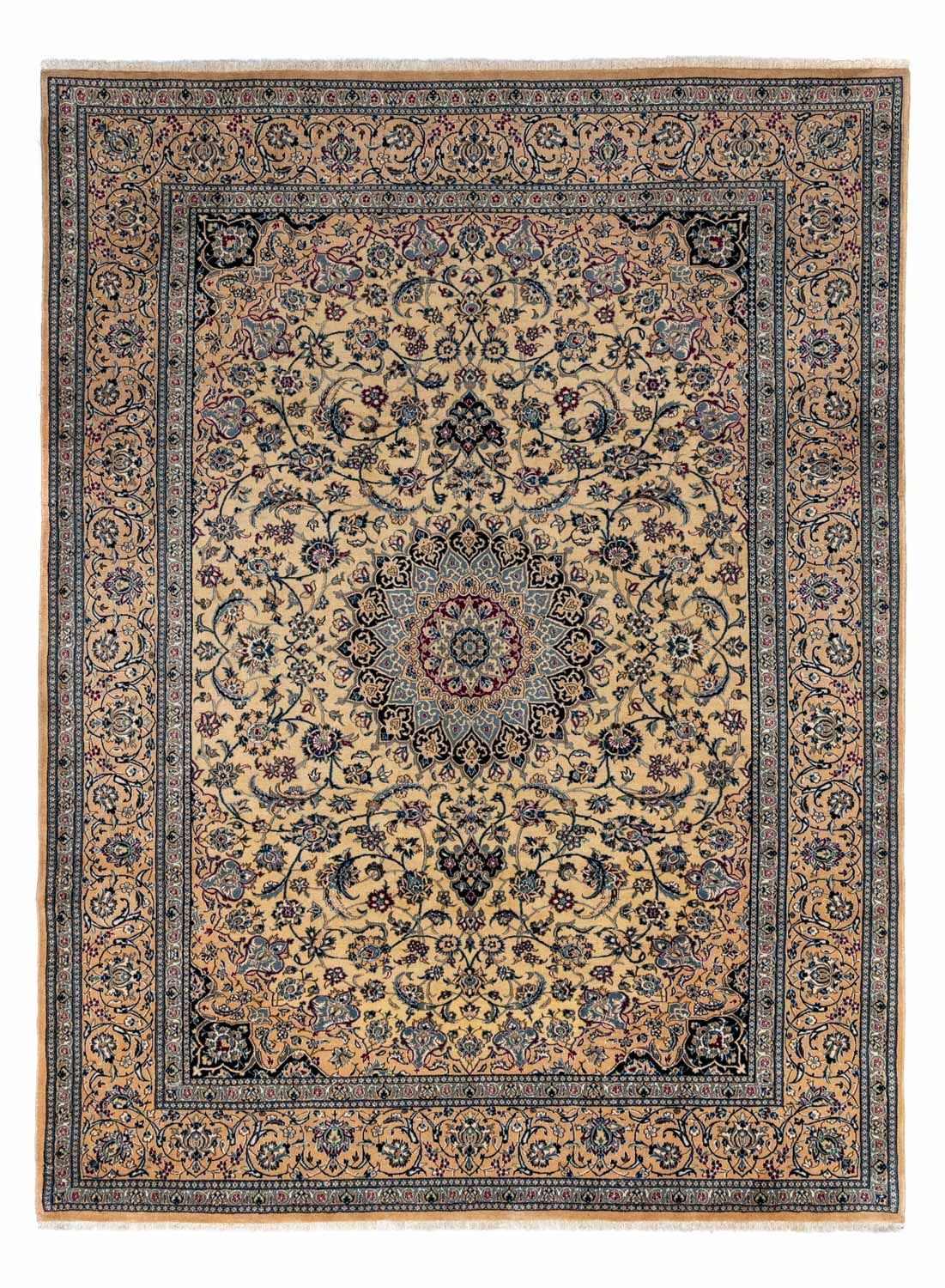 Alfombra Persa - Nain - Real - 344 x 245 cm - beige oscuro