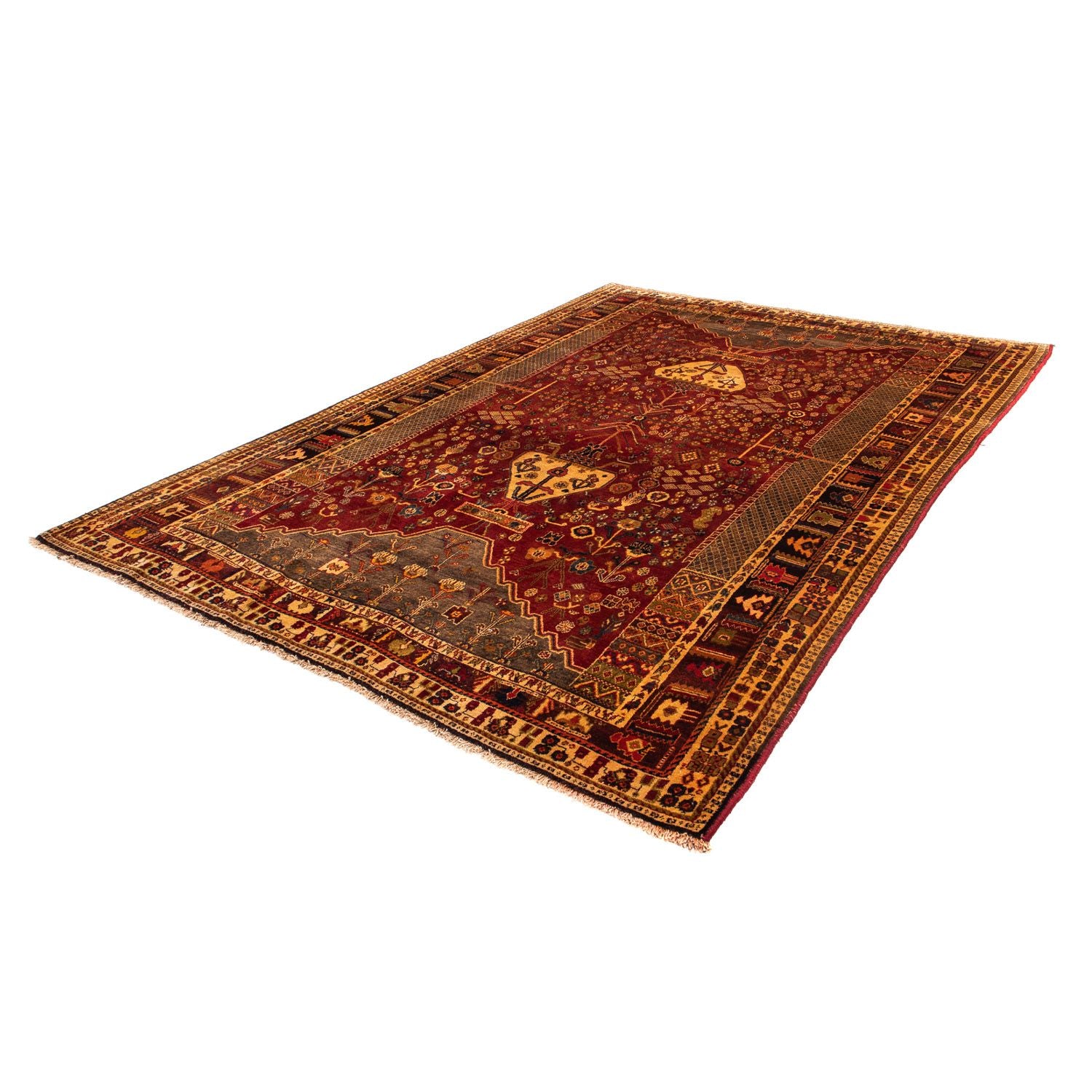 Alfombra persa - Nómada - 290 x 204 cm - rojo oscuro