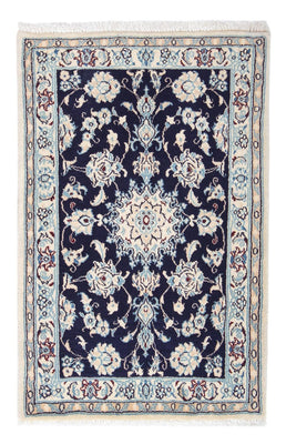 Alfombra Persa - Nain - Real - 90 x 58 cm - azul oscuro