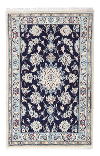 Alfombra Persa - Nain - Real - 90 x 58 cm - azul oscuro