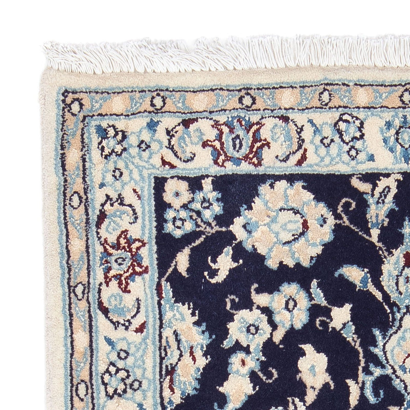 Alfombra Persa - Nain - Real - 90 x 58 cm - azul oscuro