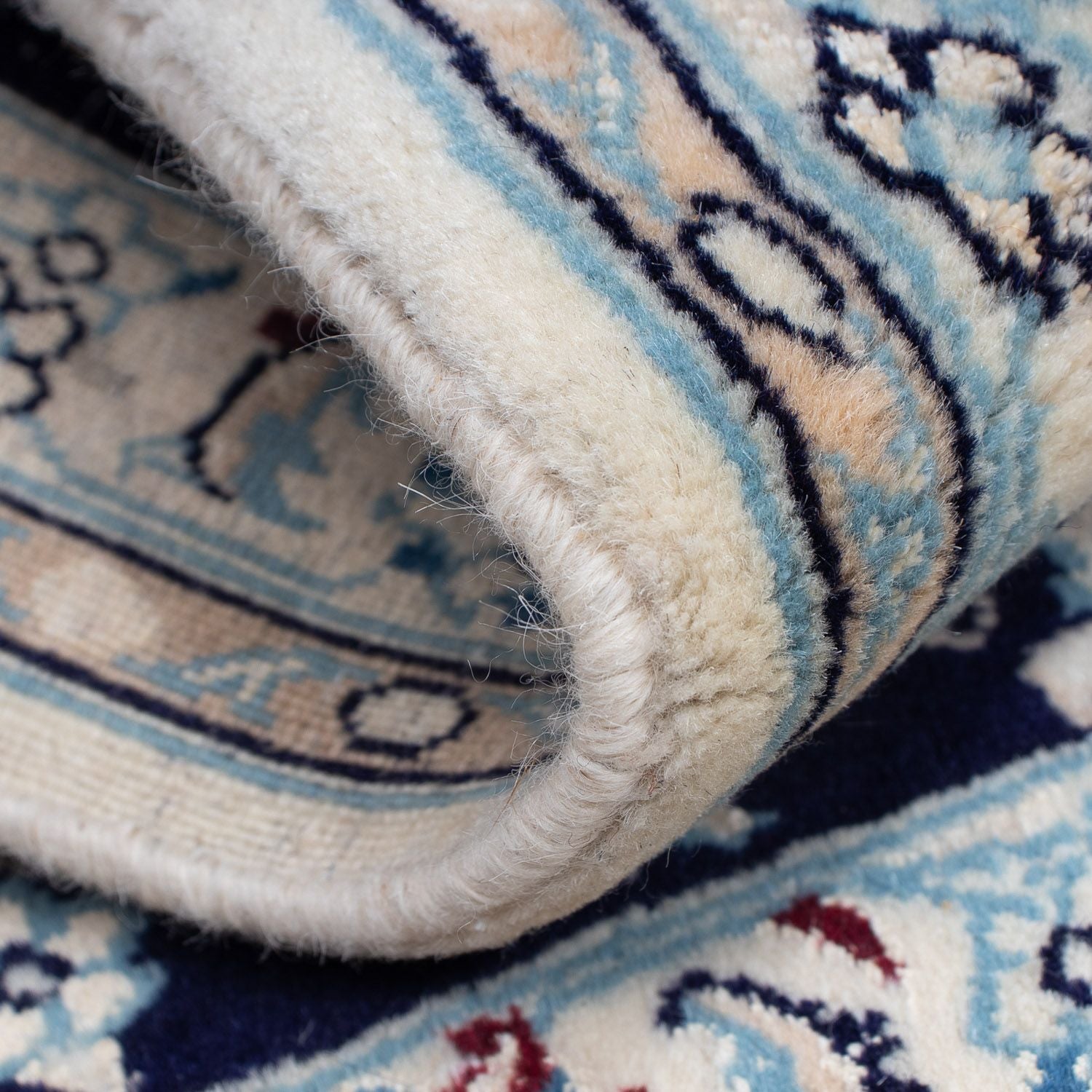 Alfombra Persa - Nain - Real - 90 x 58 cm - azul oscuro