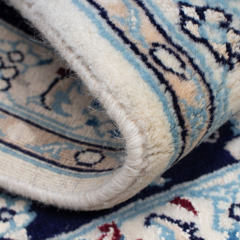 Alfombra Persa - Nain - Real - 90 x 58 cm - azul oscuro