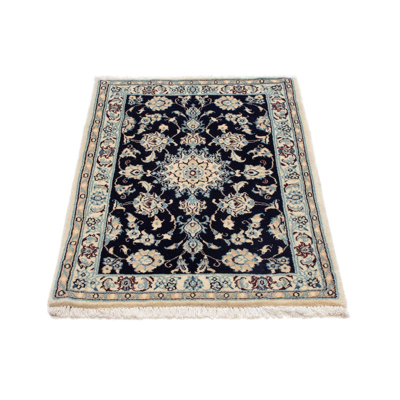 Alfombra Persa - Nain - Real - 90 x 58 cm - azul oscuro