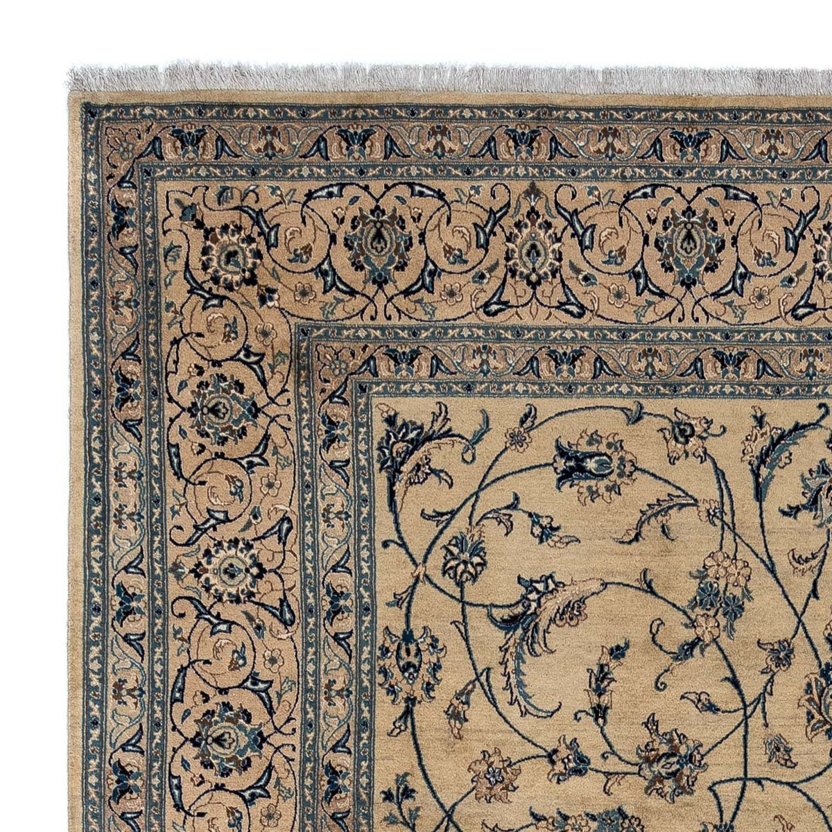 Alfombra Persa - Nain - Real - 358 x 247 cm - beige oscuro