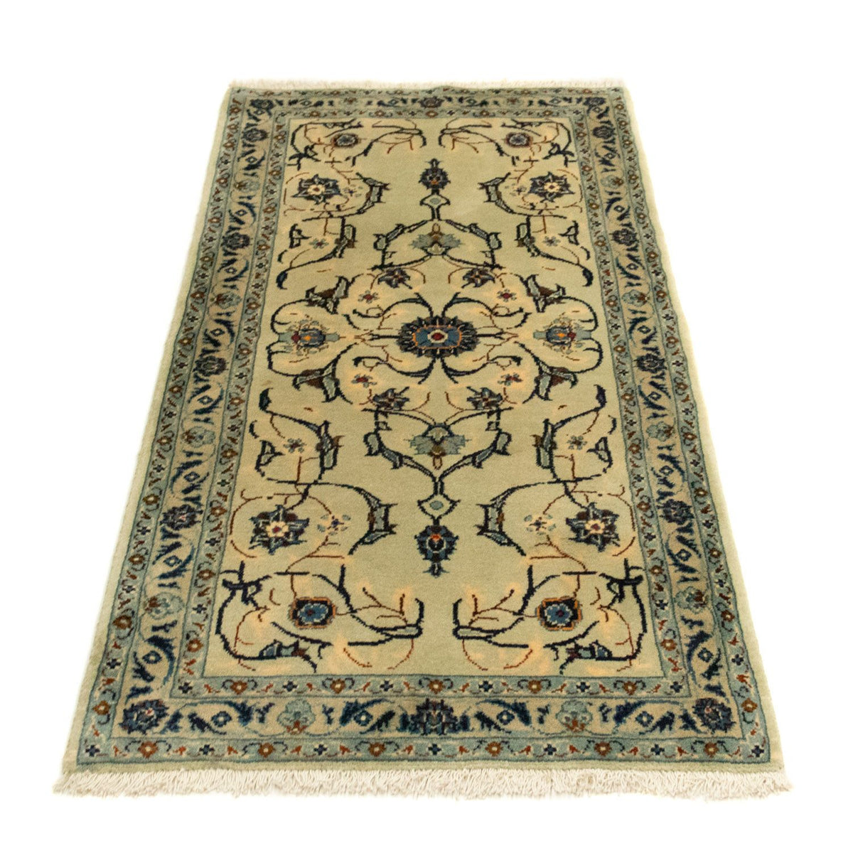 Alfombra persa - Keshan - 138 x 69 cm - verde