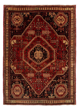 Alfombra persa - Nómada - 281 x 200 cm - rojo oscuro