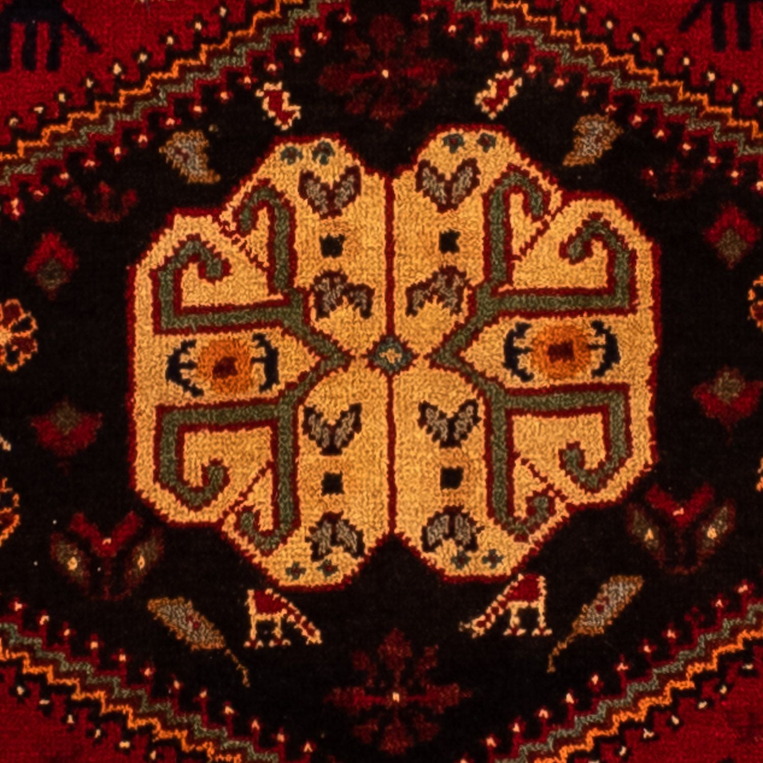 Alfombra persa - Nómada - 310 x 201 cm - rojo oscuro