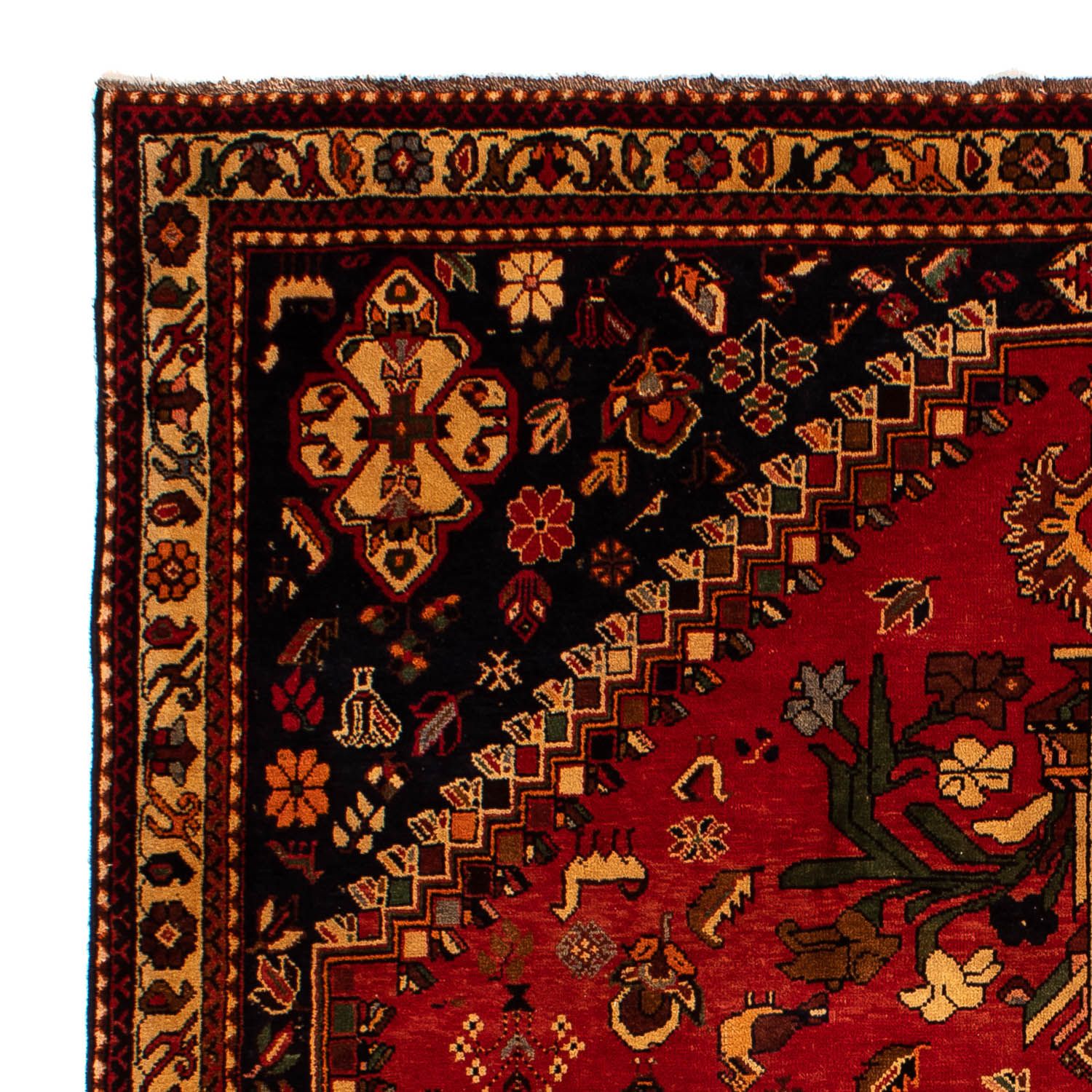 Alfombra persa - Nómada - 302 x 219 cm - rojo oscuro