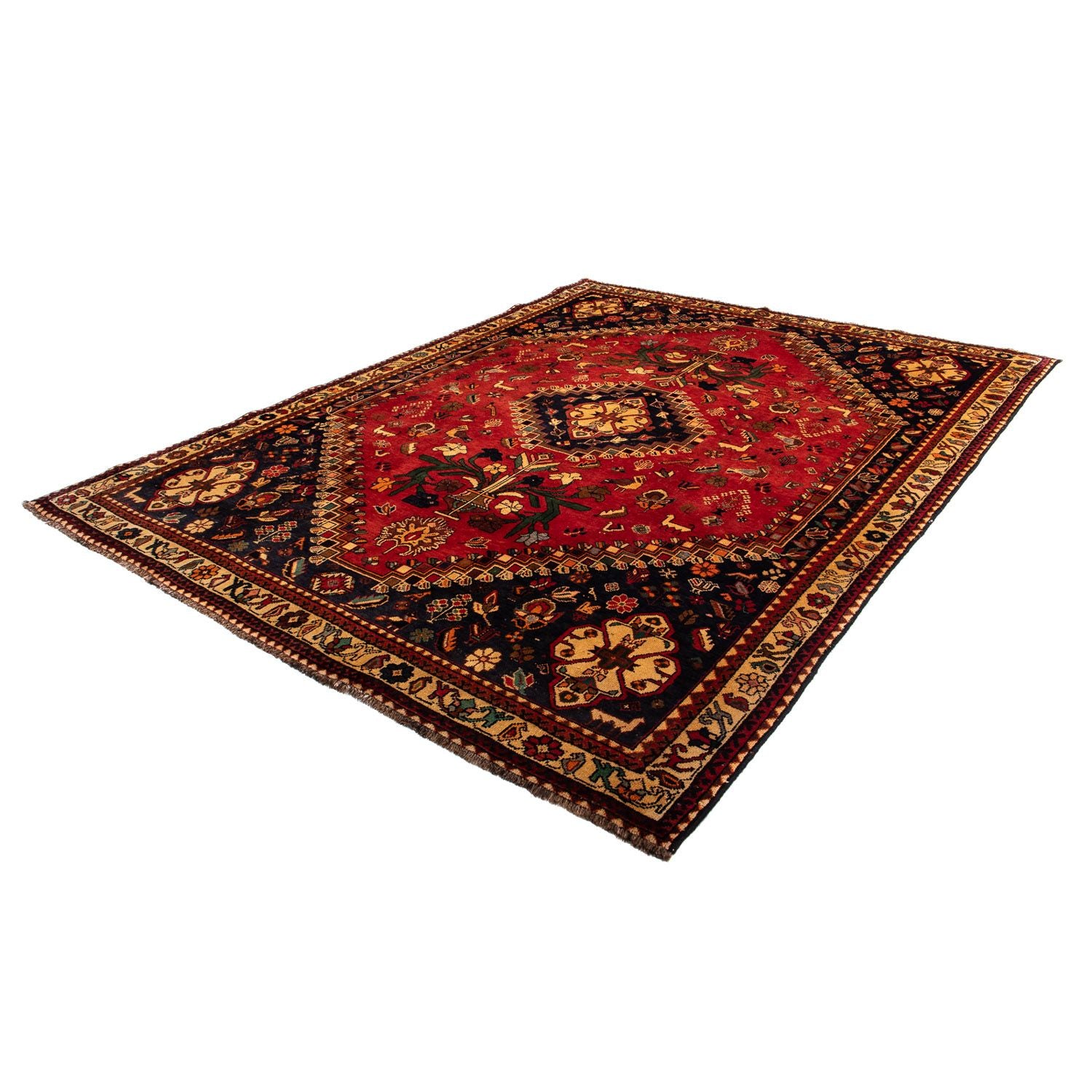 Alfombra persa - Nómada - 302 x 219 cm - rojo oscuro