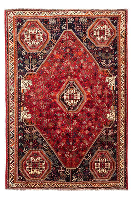 Alfombra persa - Nómada - 251 x 176 cm - rojo oscuro