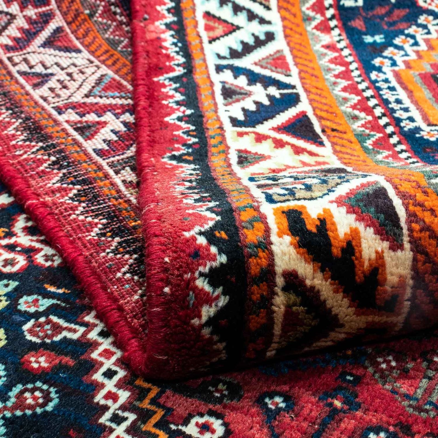 Alfombra persa - Nómada - 251 x 176 cm - rojo oscuro