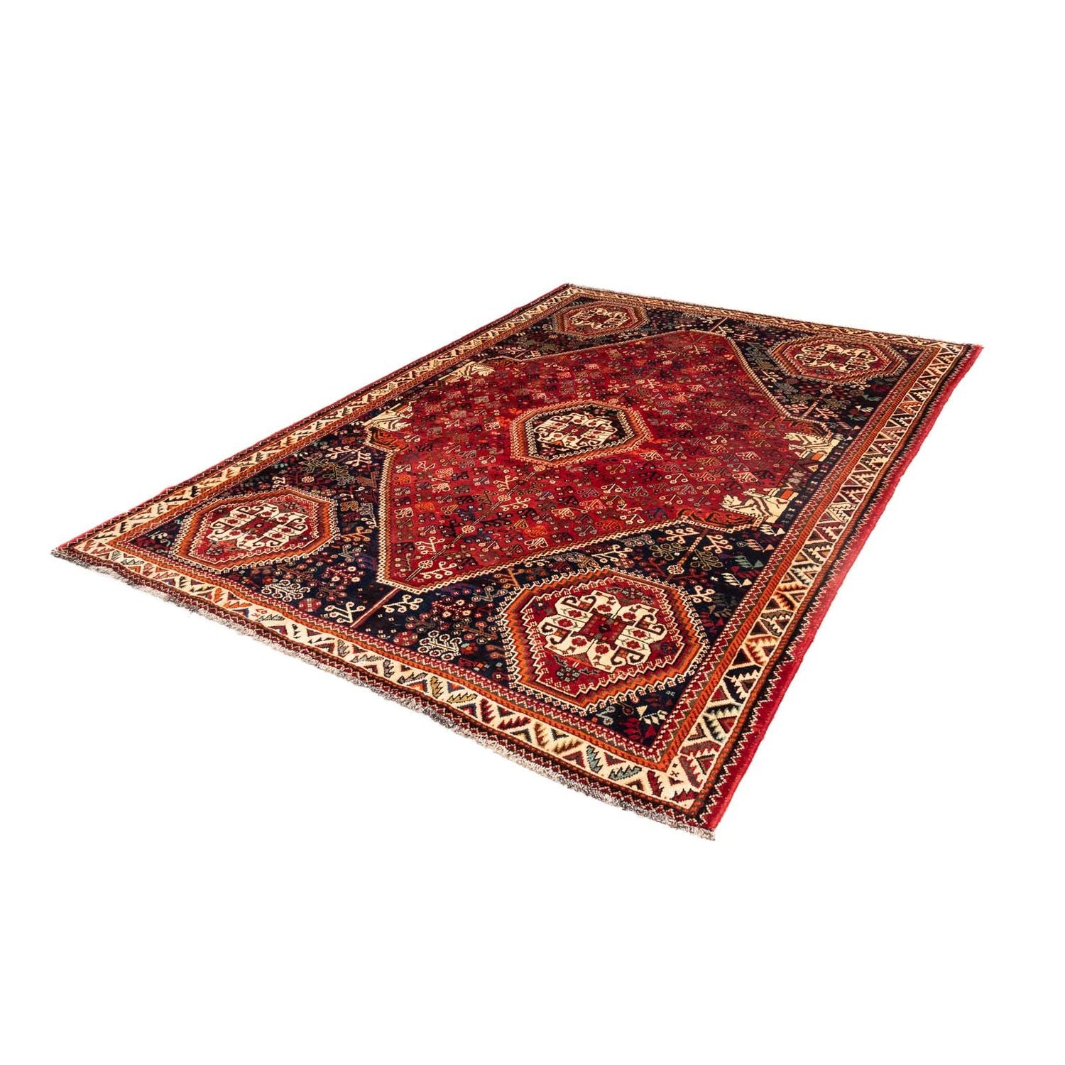 Alfombra persa - Nómada - 251 x 176 cm - rojo oscuro