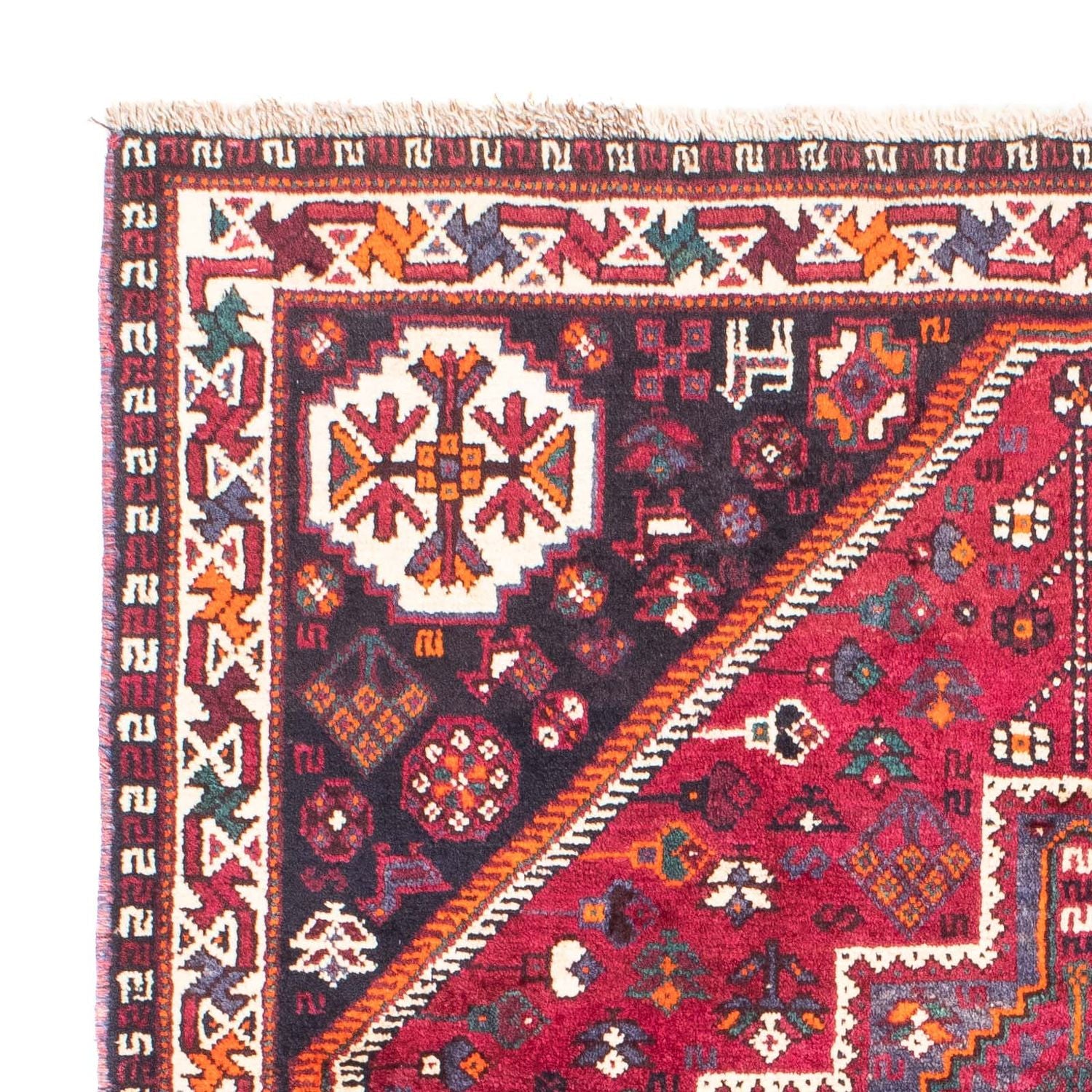 Alfombra persa - Nómada - 153 x 118 cm - rojo oscuro