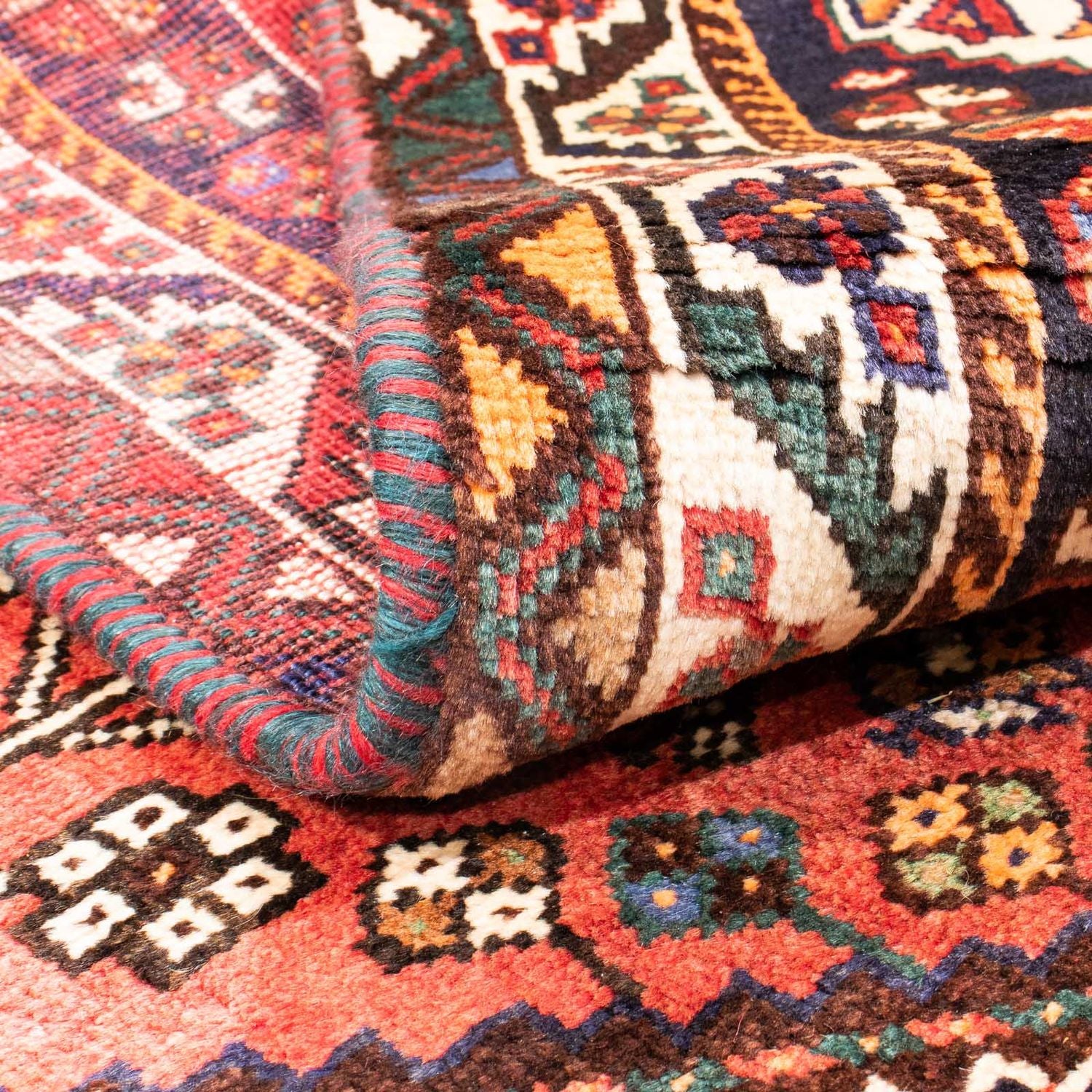 Alfombra persa - Nómada - 151 x 106 cm - rojo claro