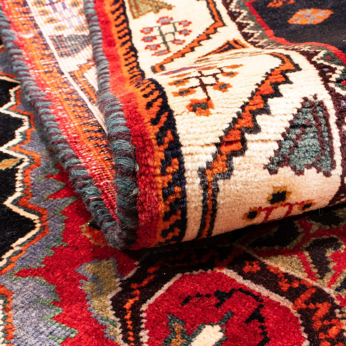 Alfombra persa - Nómada - 166 x 114 cm - rojo oscuro