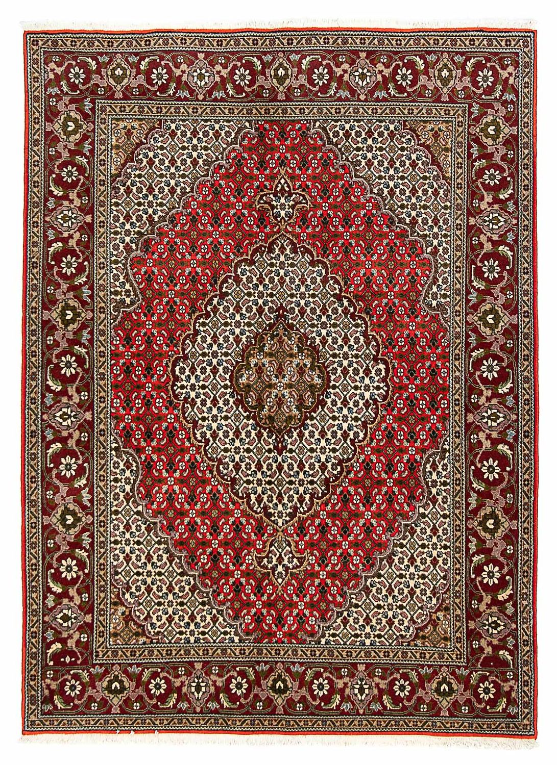 Alfombra persa - Tabriz - 198 x 148 cm - rojo oscuro