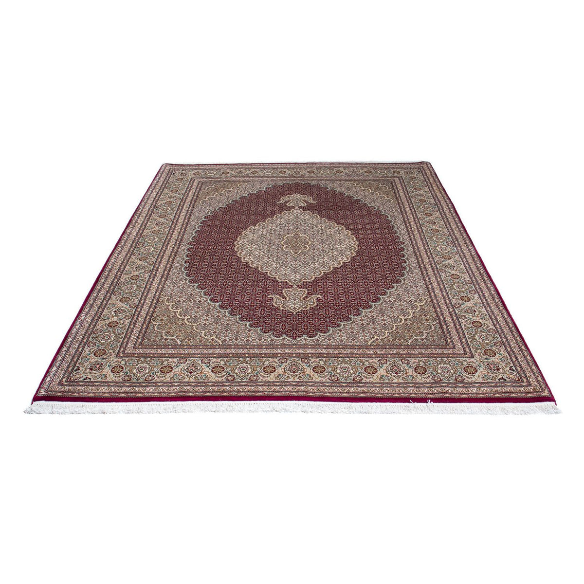 Alfombra persa - Tabriz - 209 x 153 cm - rojo oscuro