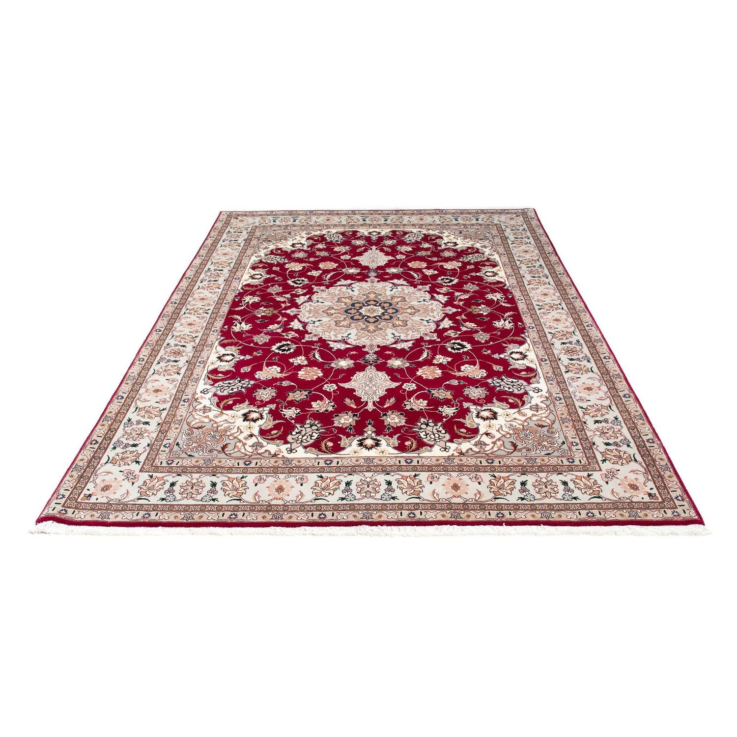 Alfombra Persa - Tabriz - Real - 238 x 166 cm - rojo oscuro