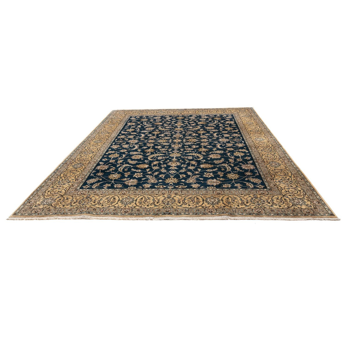 Alfombra Persa - Nain - Real - 339 x 250 cm - azul oscuro