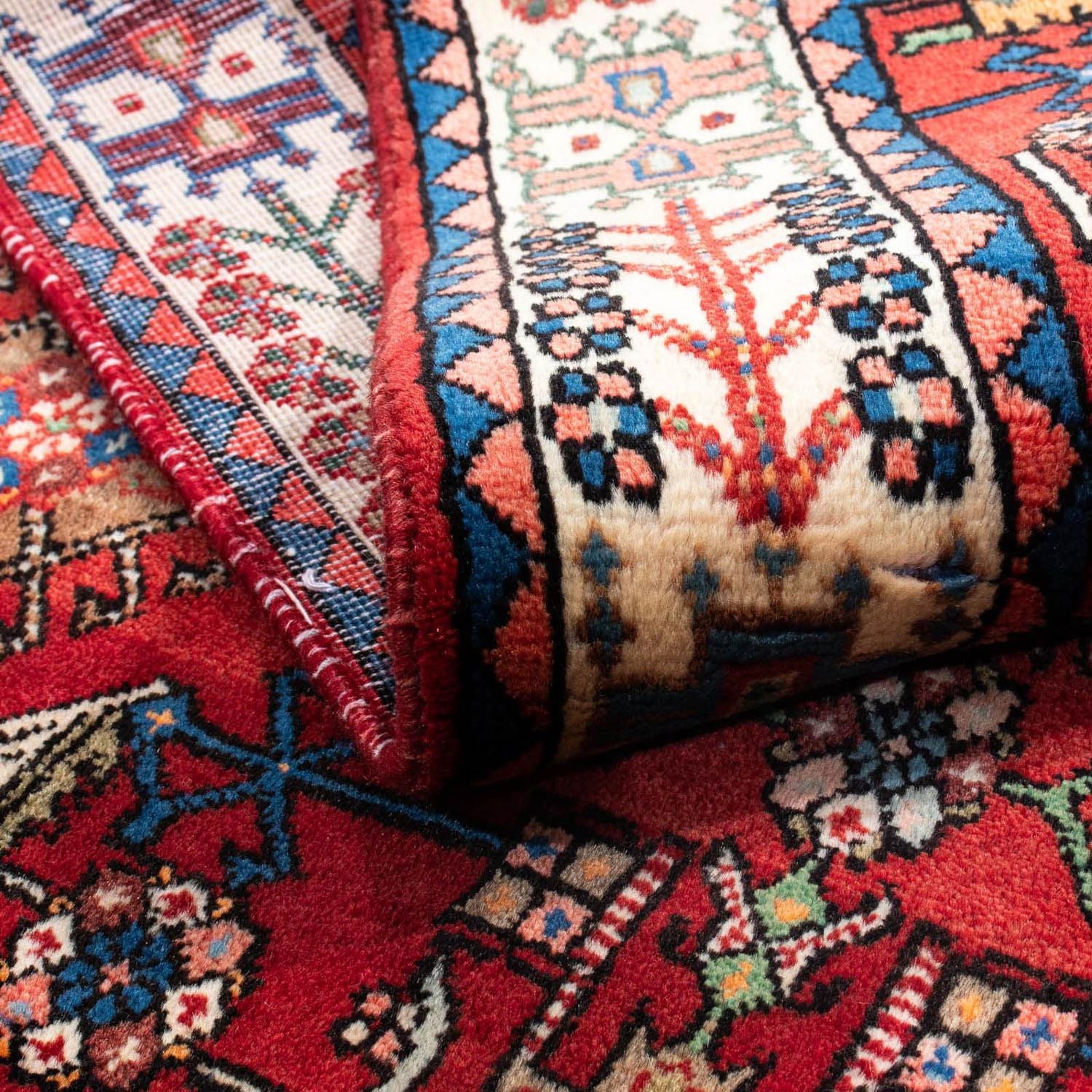 Alfombra persa - Nómada - 155 x 103 cm - rojo oscuro