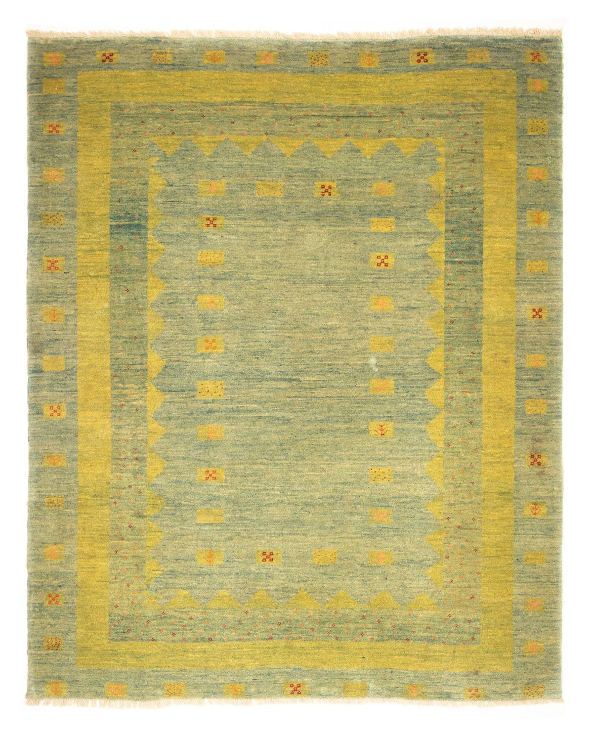 Alfombra Gabbeh - Persa - 218 x 175 cm - verde claro