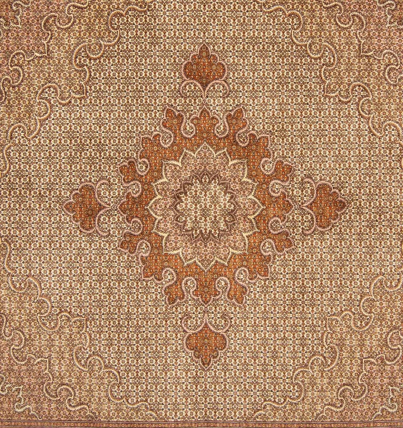 Alfombra persa - Tabriz cuadrado  - 251 x 251 cm - marrón claro