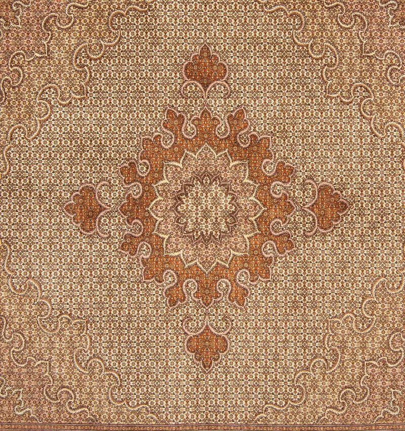 Alfombra persa - Tabriz cuadrado  - 251 x 251 cm - marrón claro