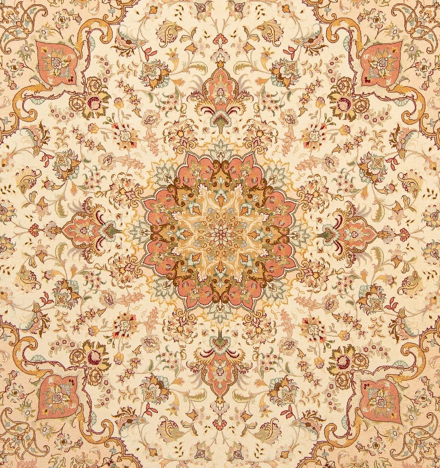 Alfombra Persa - Tabriz - Real cuadrado  - 212 x 205 cm - beige