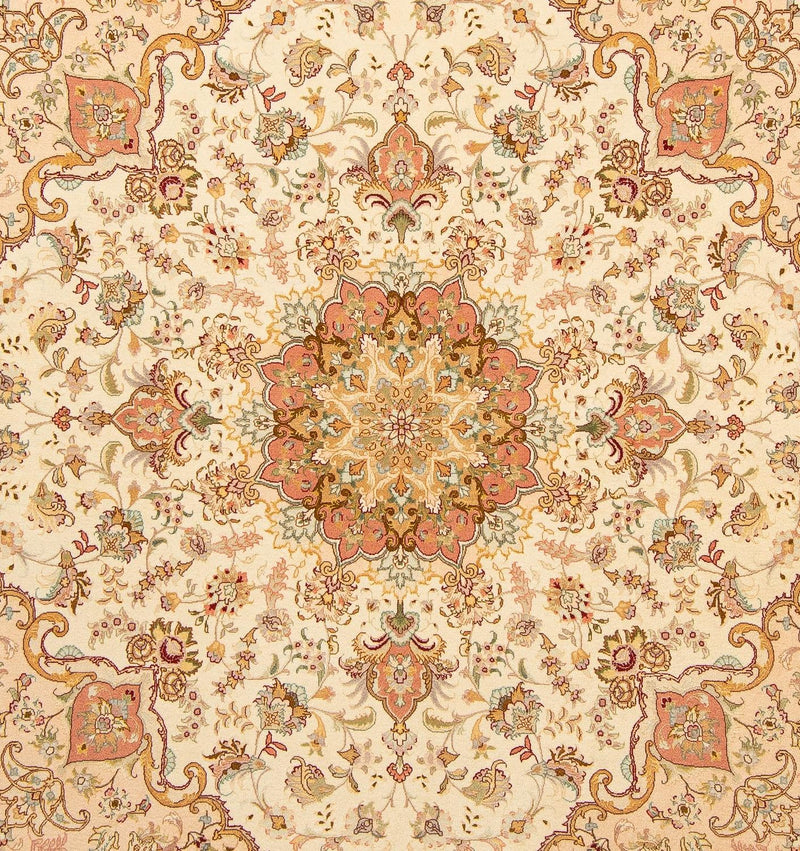Alfombra Persa - Tabriz - Real cuadrado  - 212 x 205 cm - beige