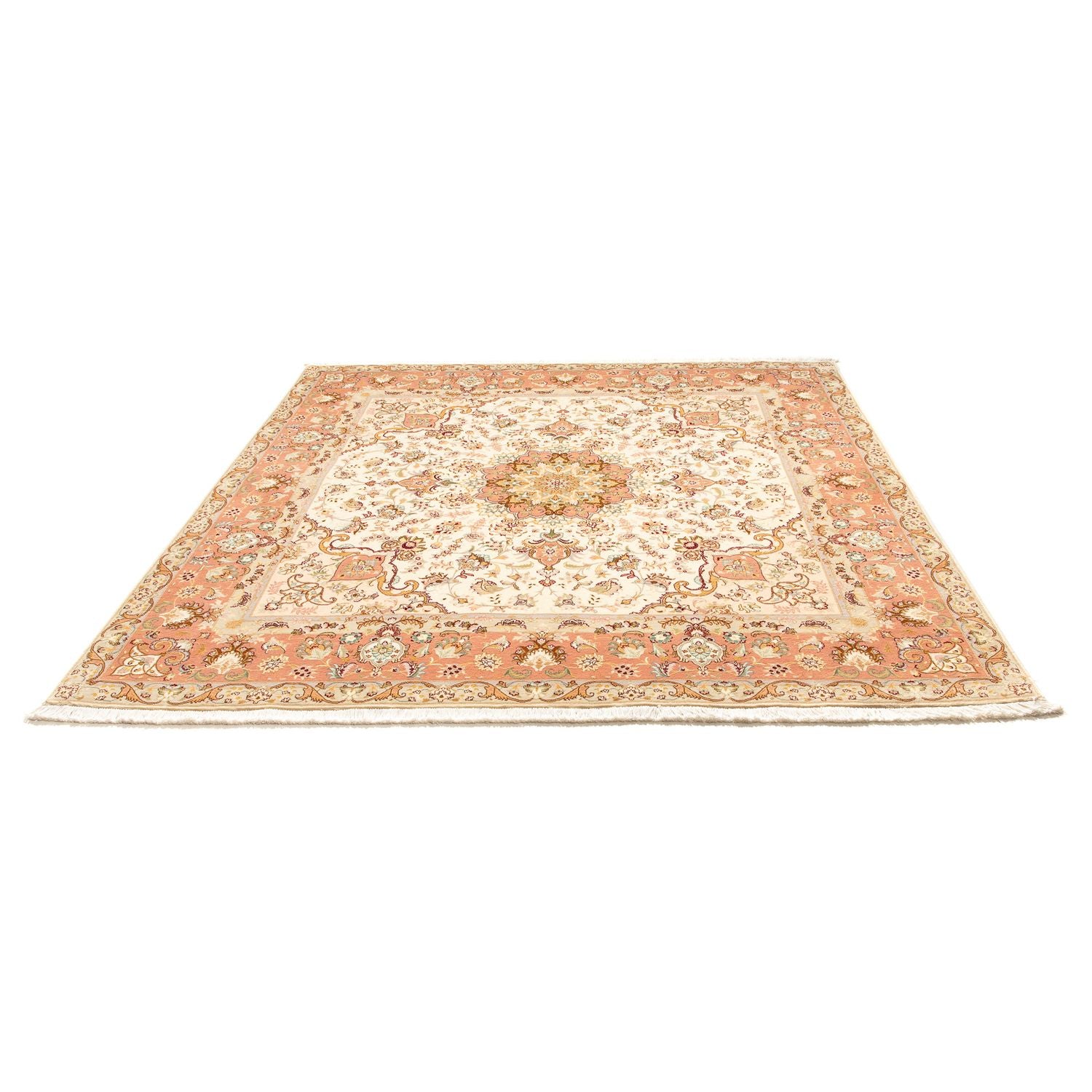Alfombra Persa - Tabriz - Real cuadrado  - 212 x 205 cm - beige