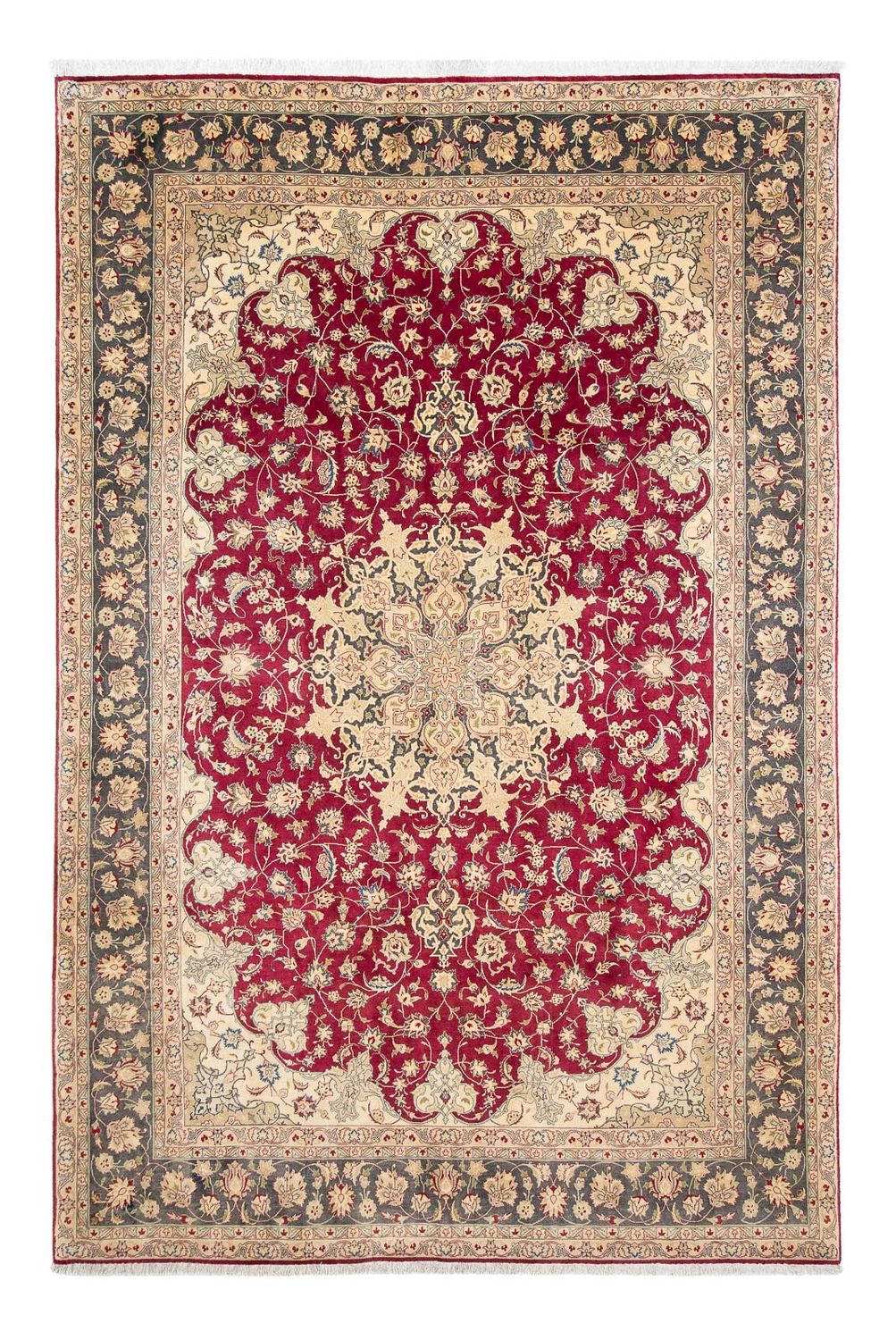 Alfombra Persa - Tabriz - Real - 300 x 202 cm - rojo oscuro