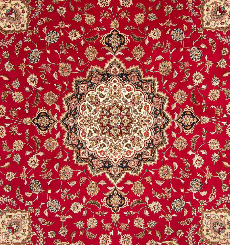 Alfombra Persa - Tabriz - Real cuadrado  - 254 x 254 cm - rojo