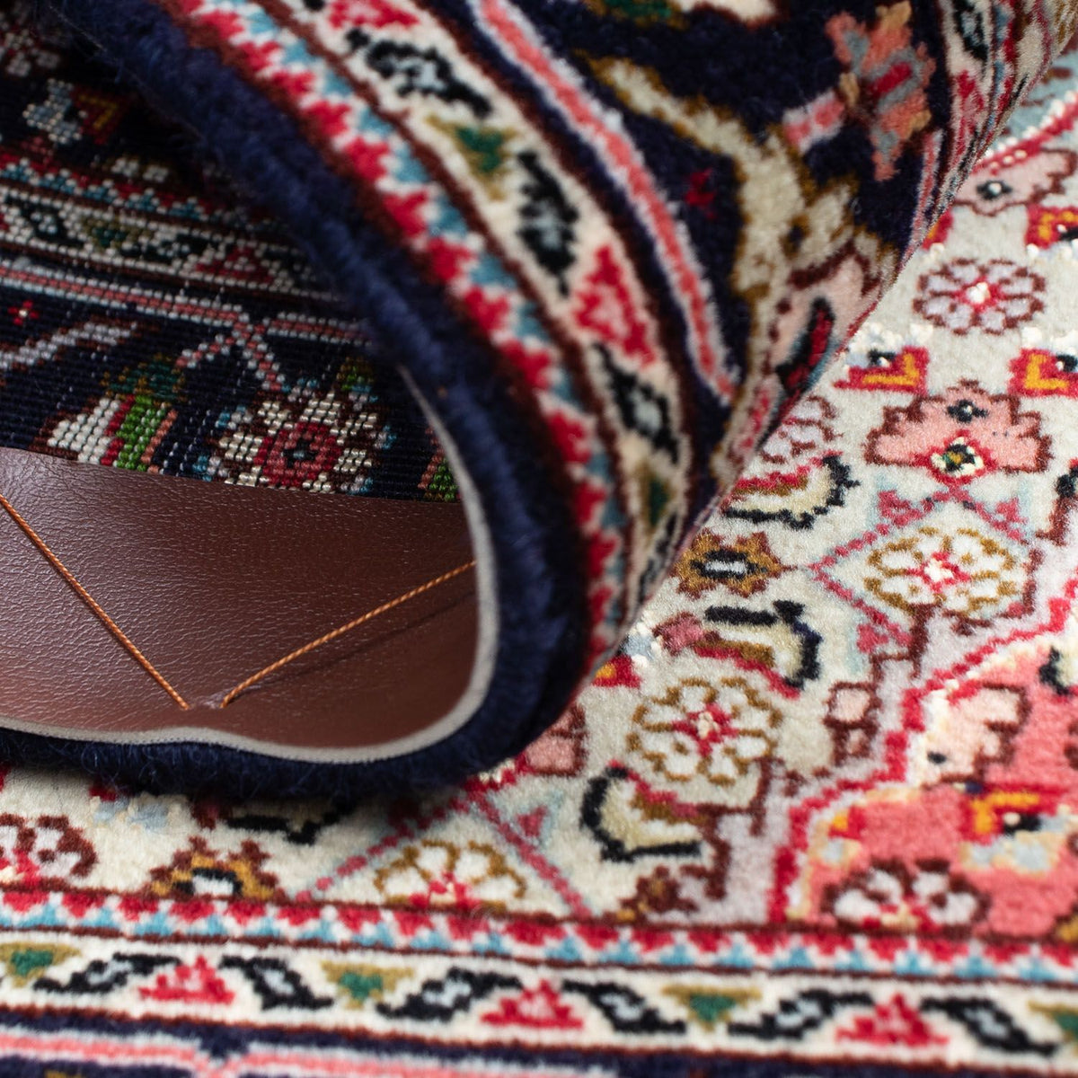 Alfombra Persa - Tabriz - Real - 88 x 61 cm - azul oscuro