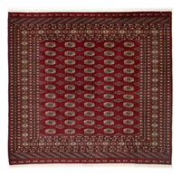 Alfombra afgana - Bukhara cuadrado  - 205 x 193 cm - rojo