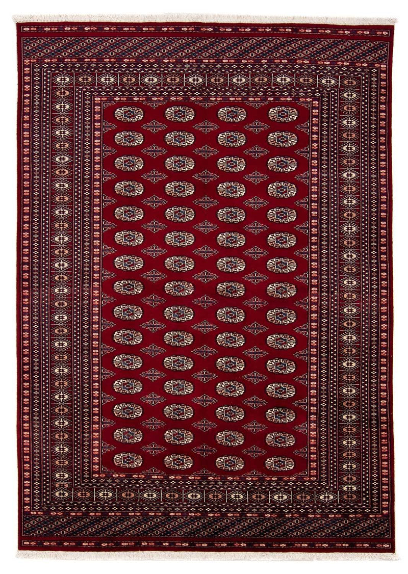 Alfombra afgana - Bukhara - 240 x 170 cm - rojo oscuro