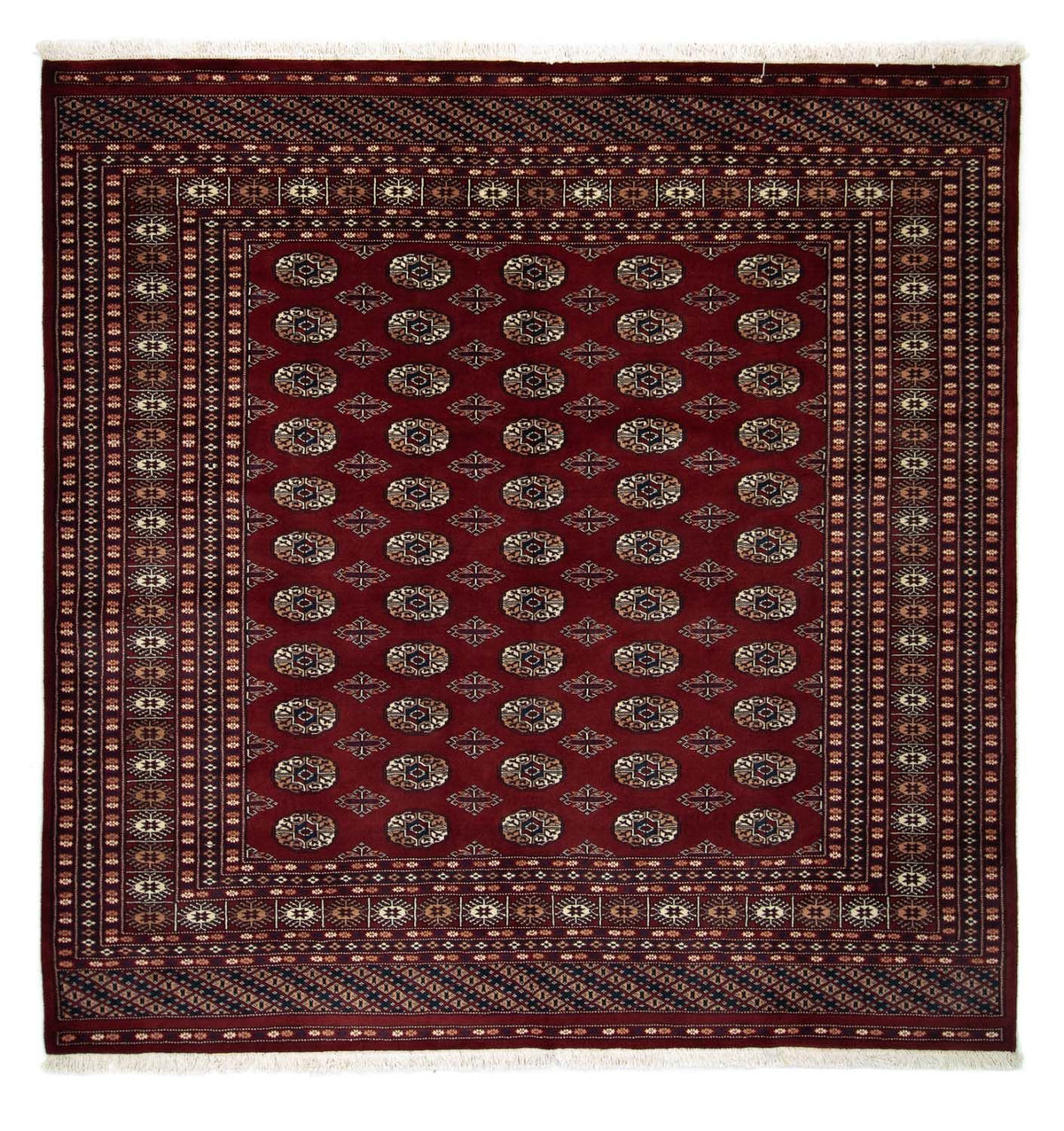 Alfombra afgana - Bukhara cuadrado  - 207 x 204 cm - rojo