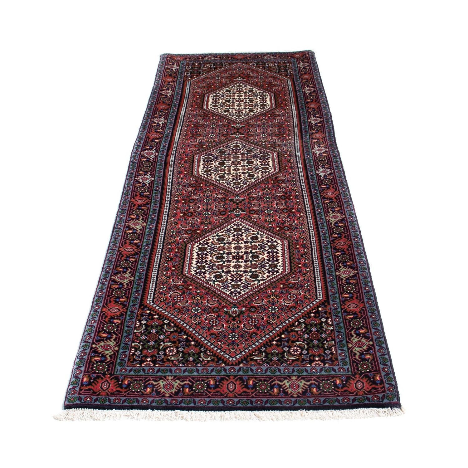 Alfombra de pasillo Alfombra persa - Bidjar - 248 x 74 cm - azul