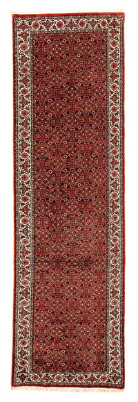 Alfombra de pasillo Alfombra persa - Bidjar - 296 x 82 cm - rojo oscuro